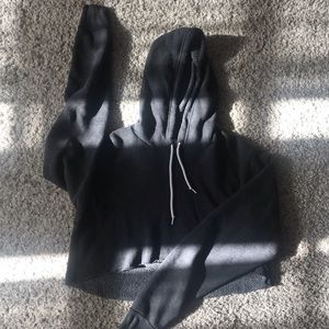 Gray cropped hoodie